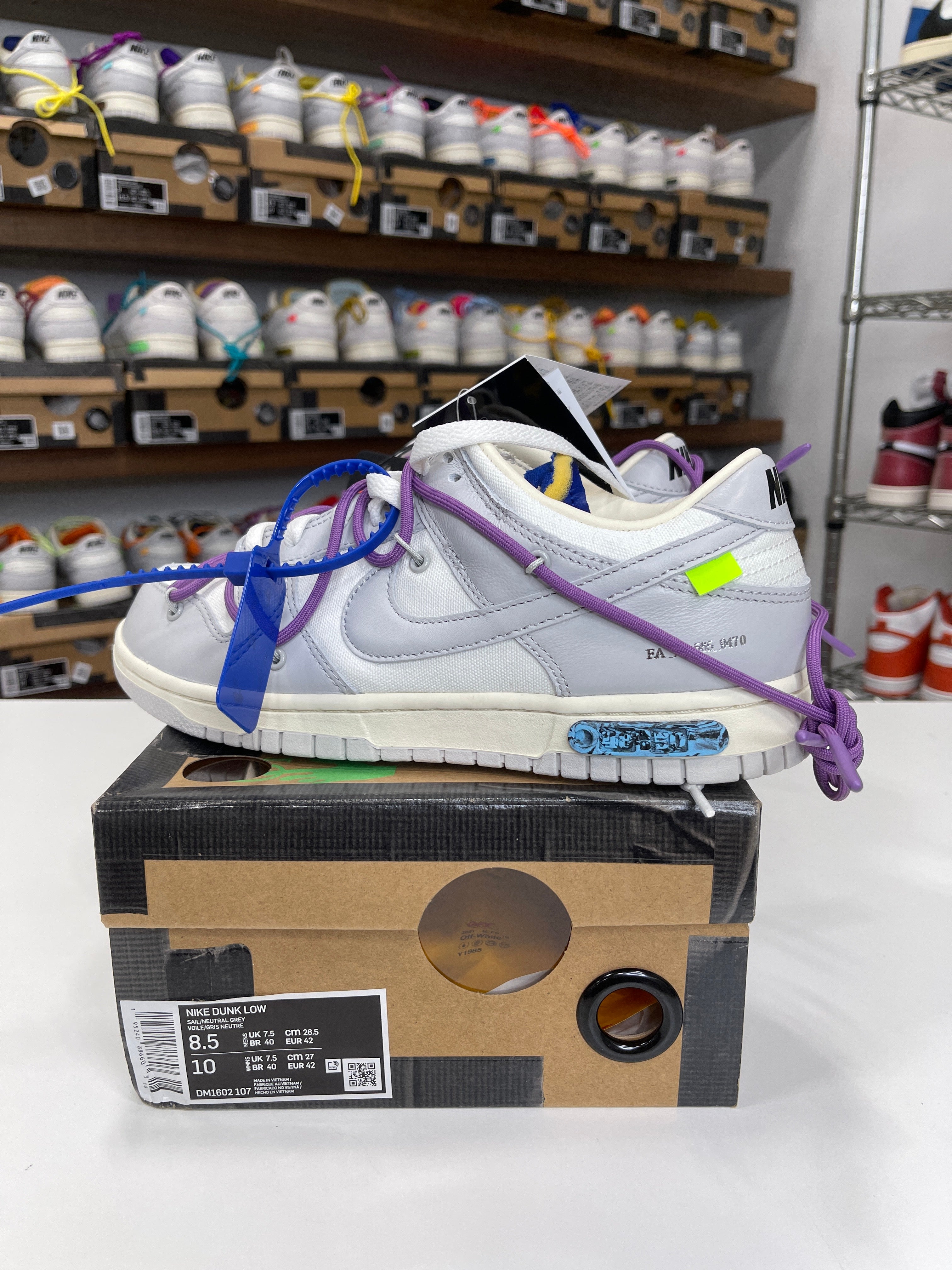 Nike Dunk Low Off-White Lot 48/50 - Sz 8.5