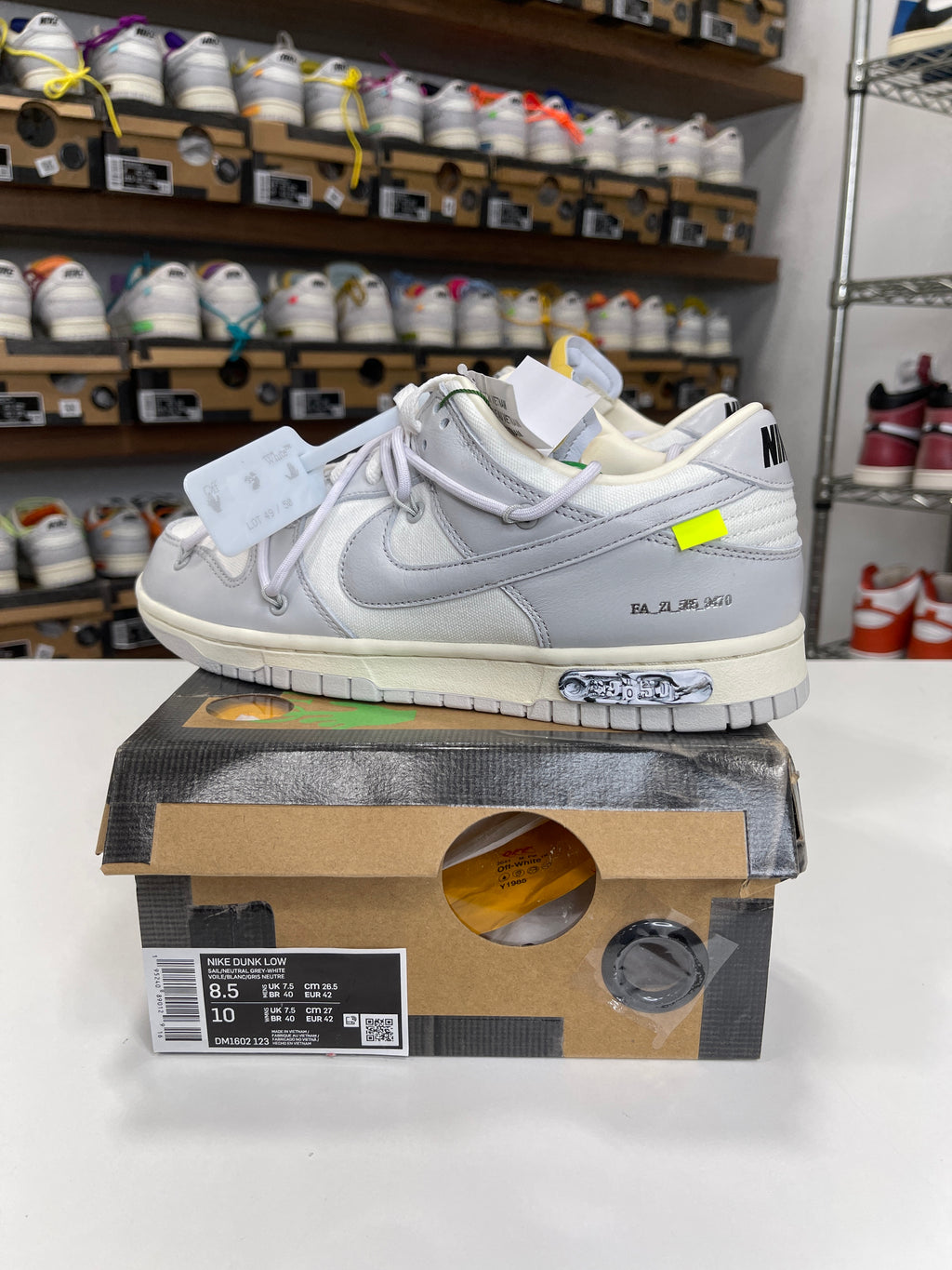 Nike Dunk Low Off-White Lot 49/50 - Sz 8.5