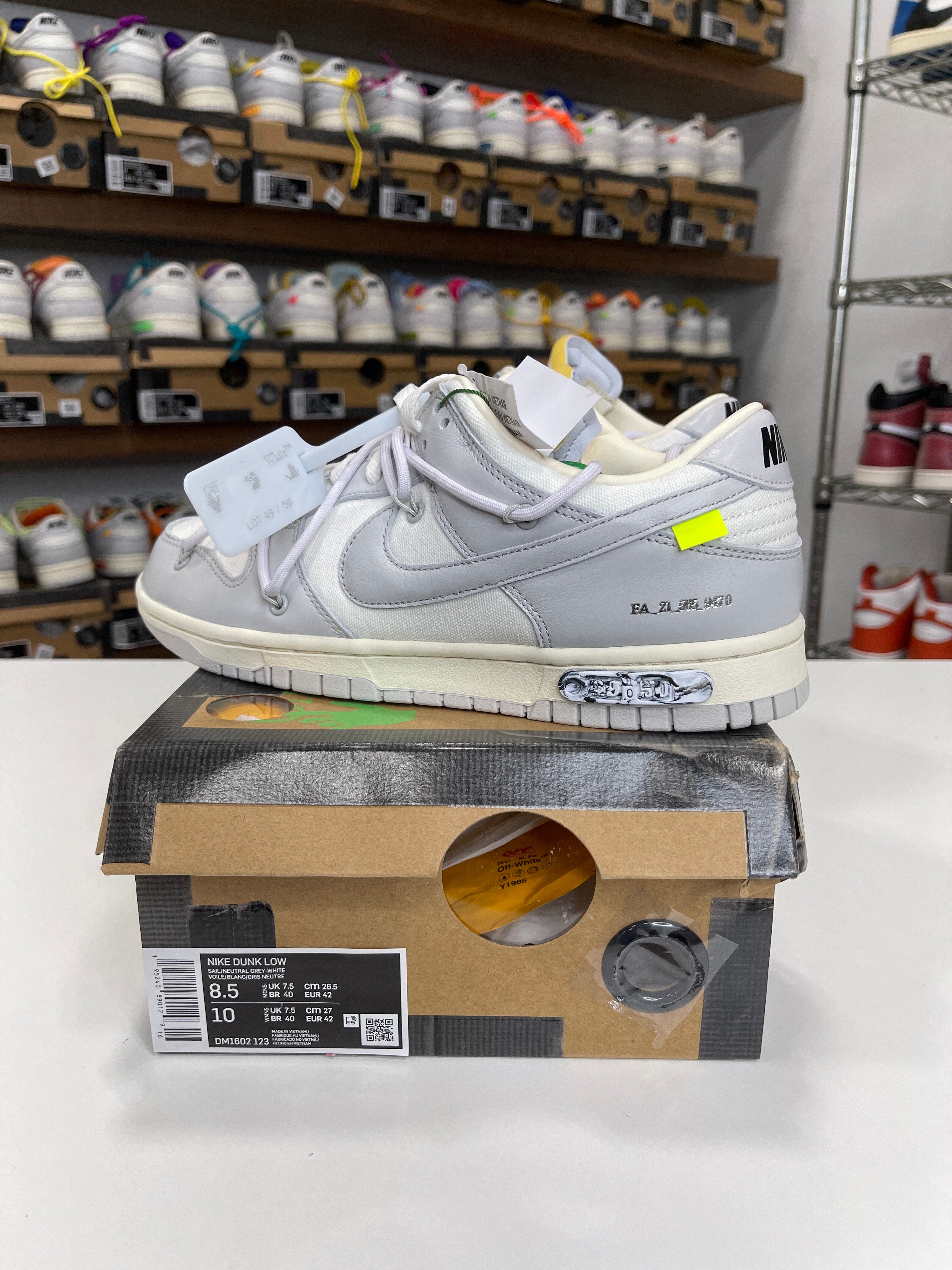 Nike Dunk Low Off-White Lot 49/50 - Sz 8.5