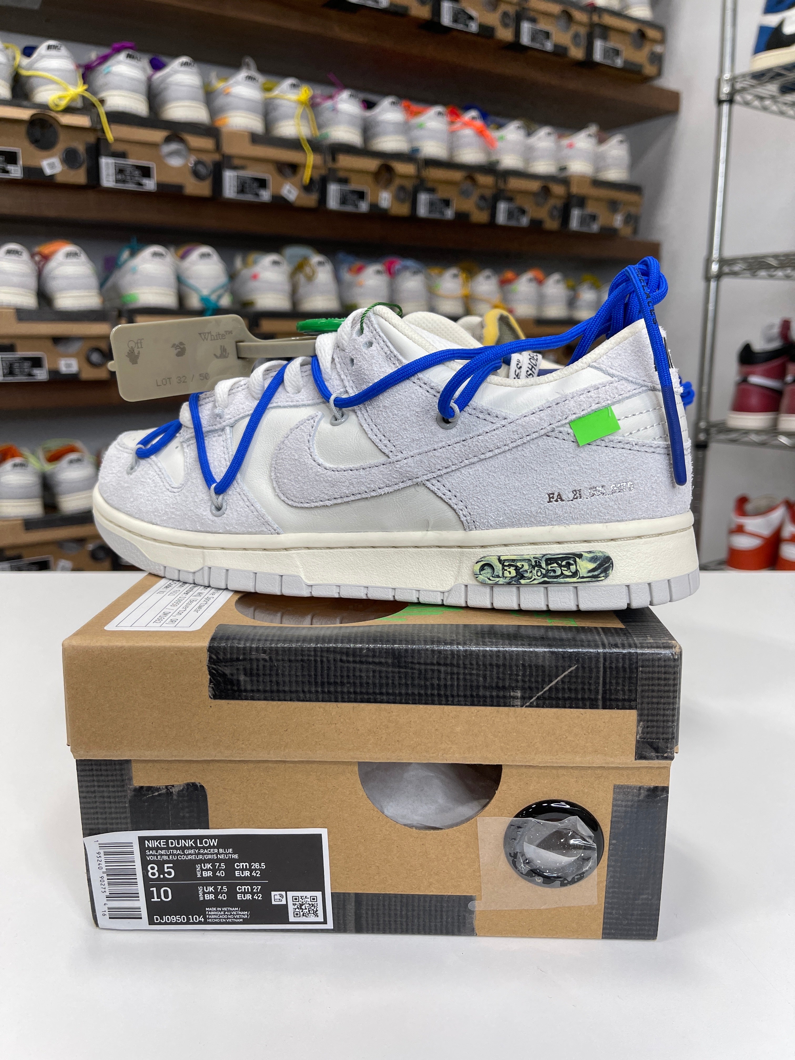 Nike Dunk Low Off-White Lot 32/50 - Sz 8.5