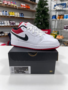 Nike Jordan 1 Low White Gym Red GS Sz 6Y