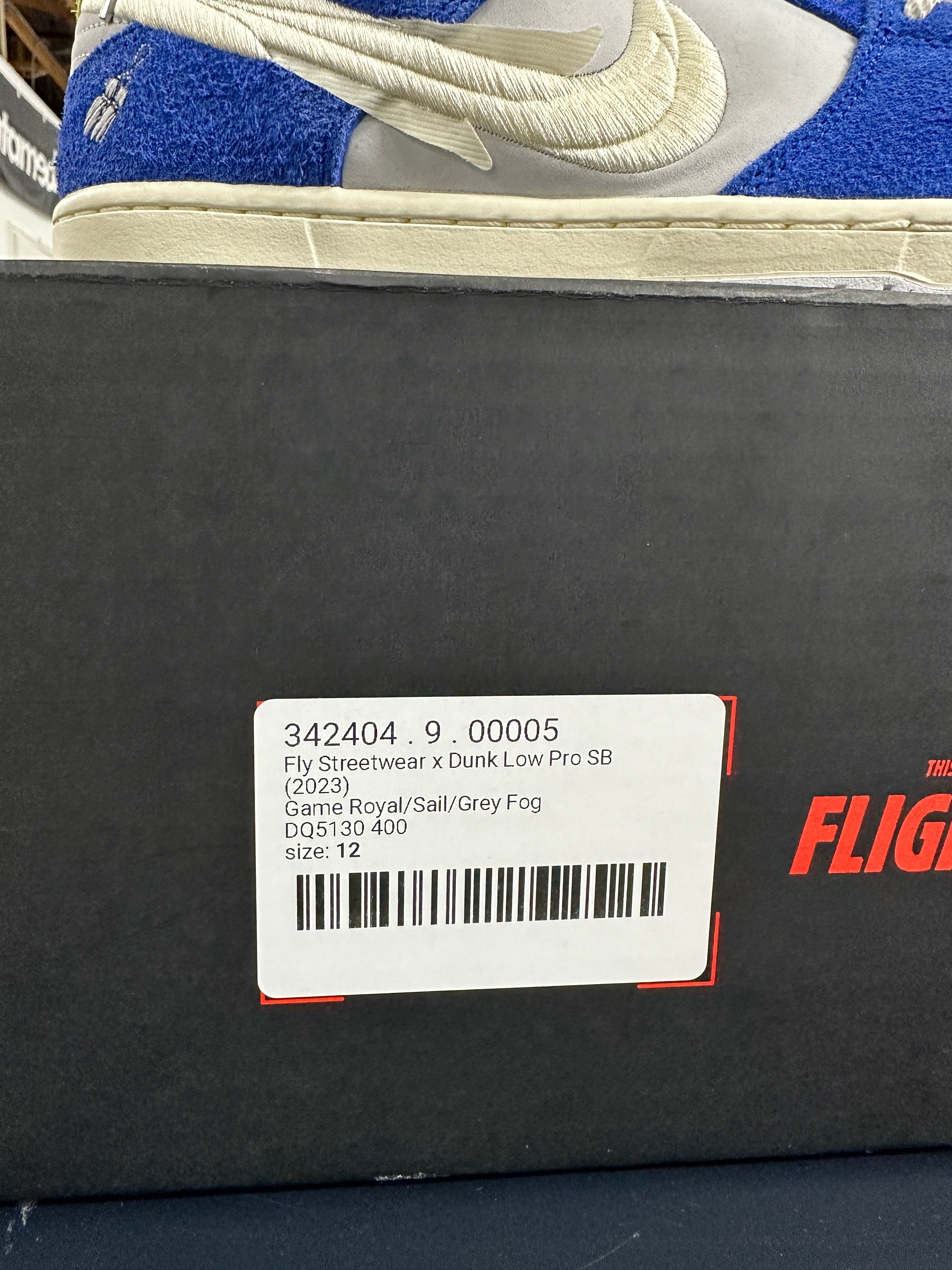 Fly Streetwear x Nike SB Dunk Low Sz 12 Rep Box *Unreleased*
