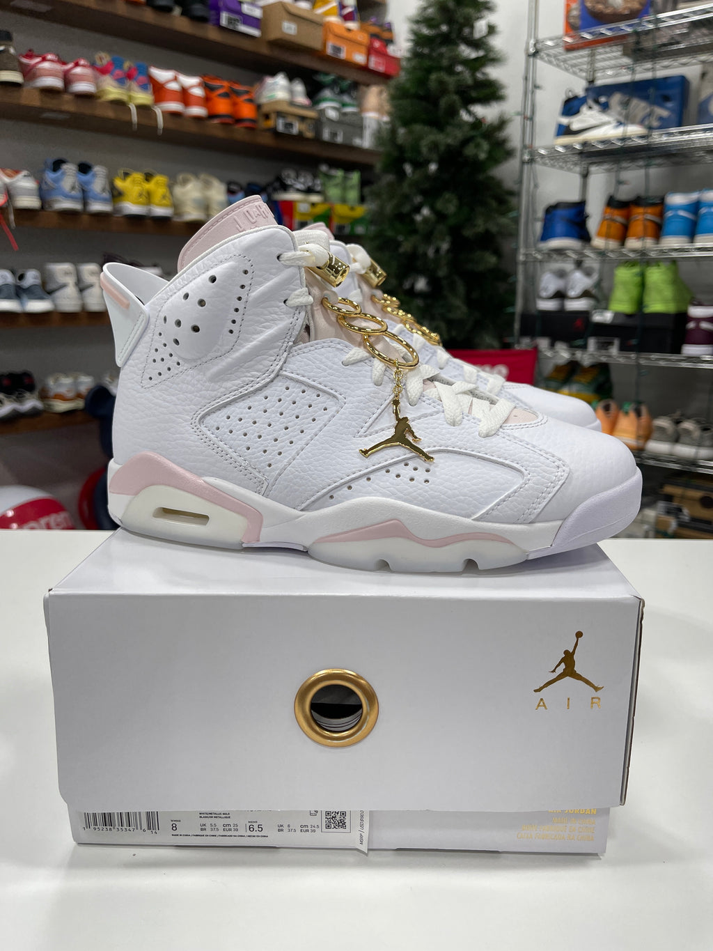 Wmns Air Jordan 6 Metallic Gold Hoops Sz 8W