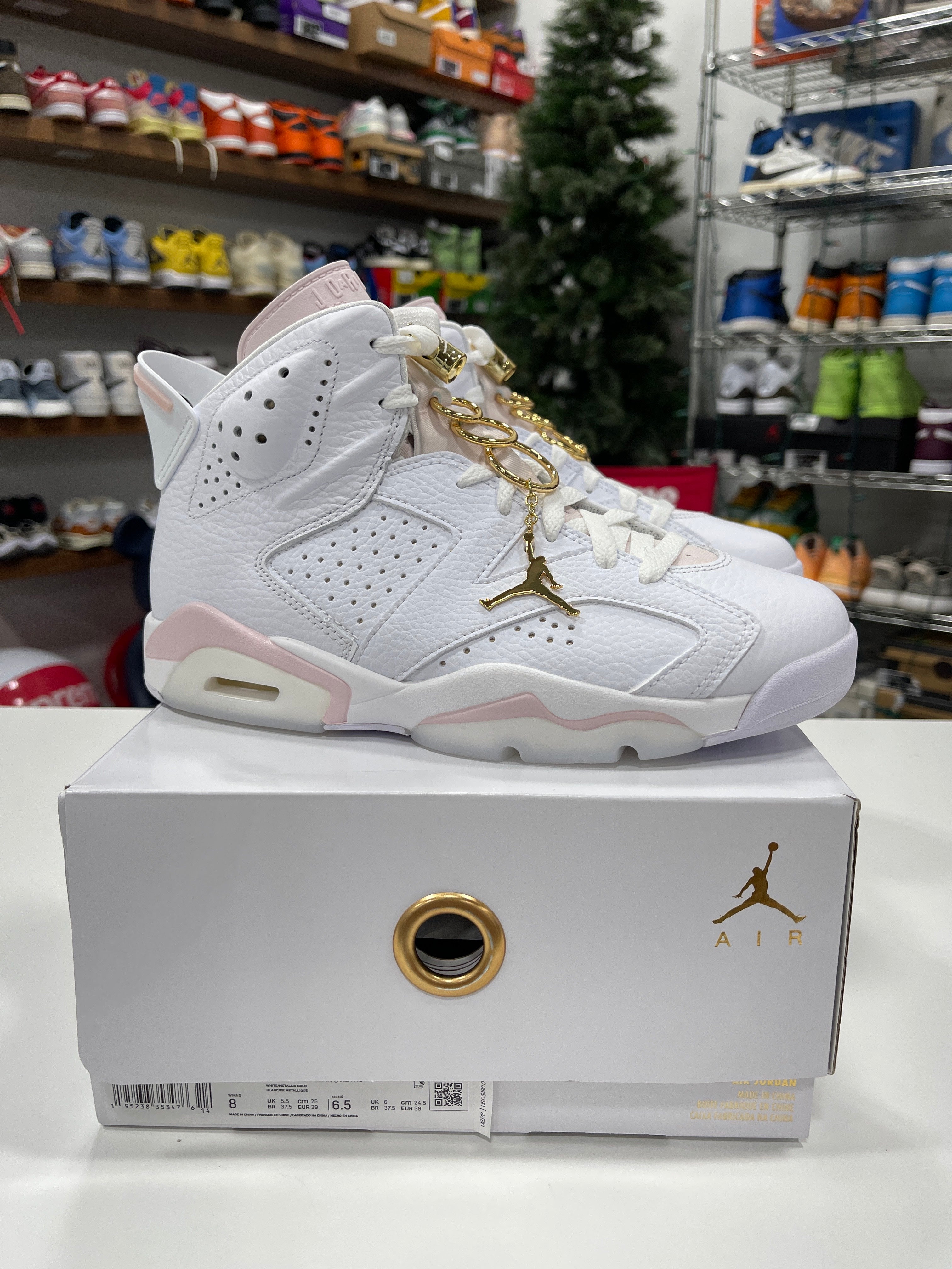 Wmns Air Jordan 6 Metallic Gold Hoops Sz 8W