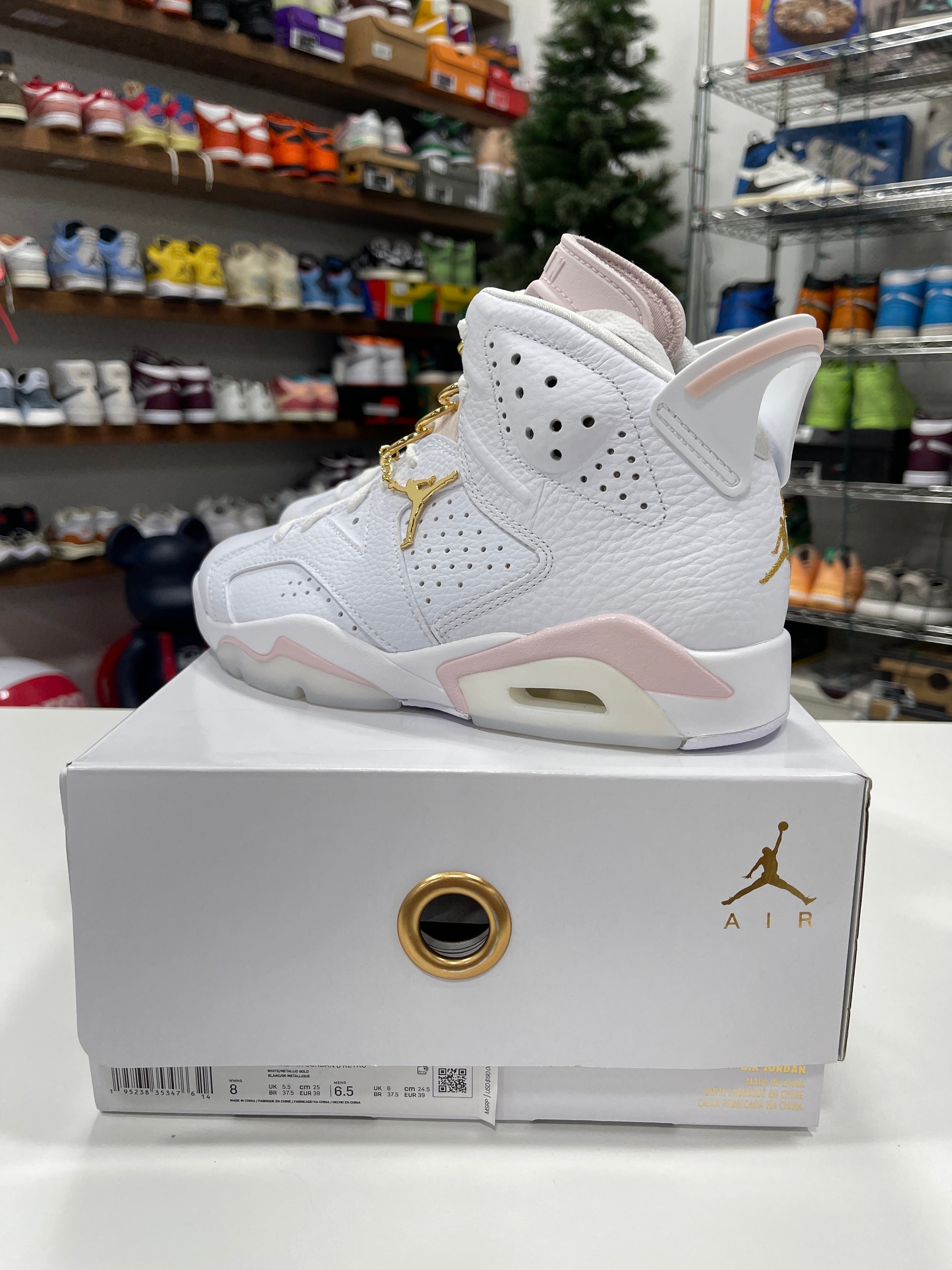 Wmns Air Jordan 6 Metallic Gold Hoops Sz 8W