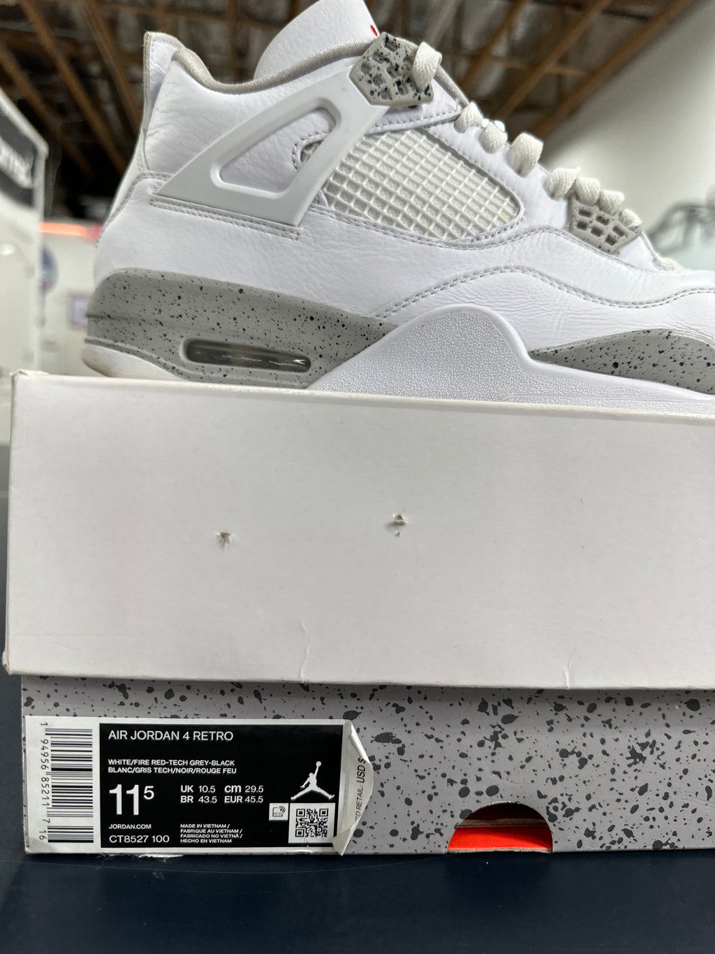 Jordan 4 Tech White Sz 11.5
