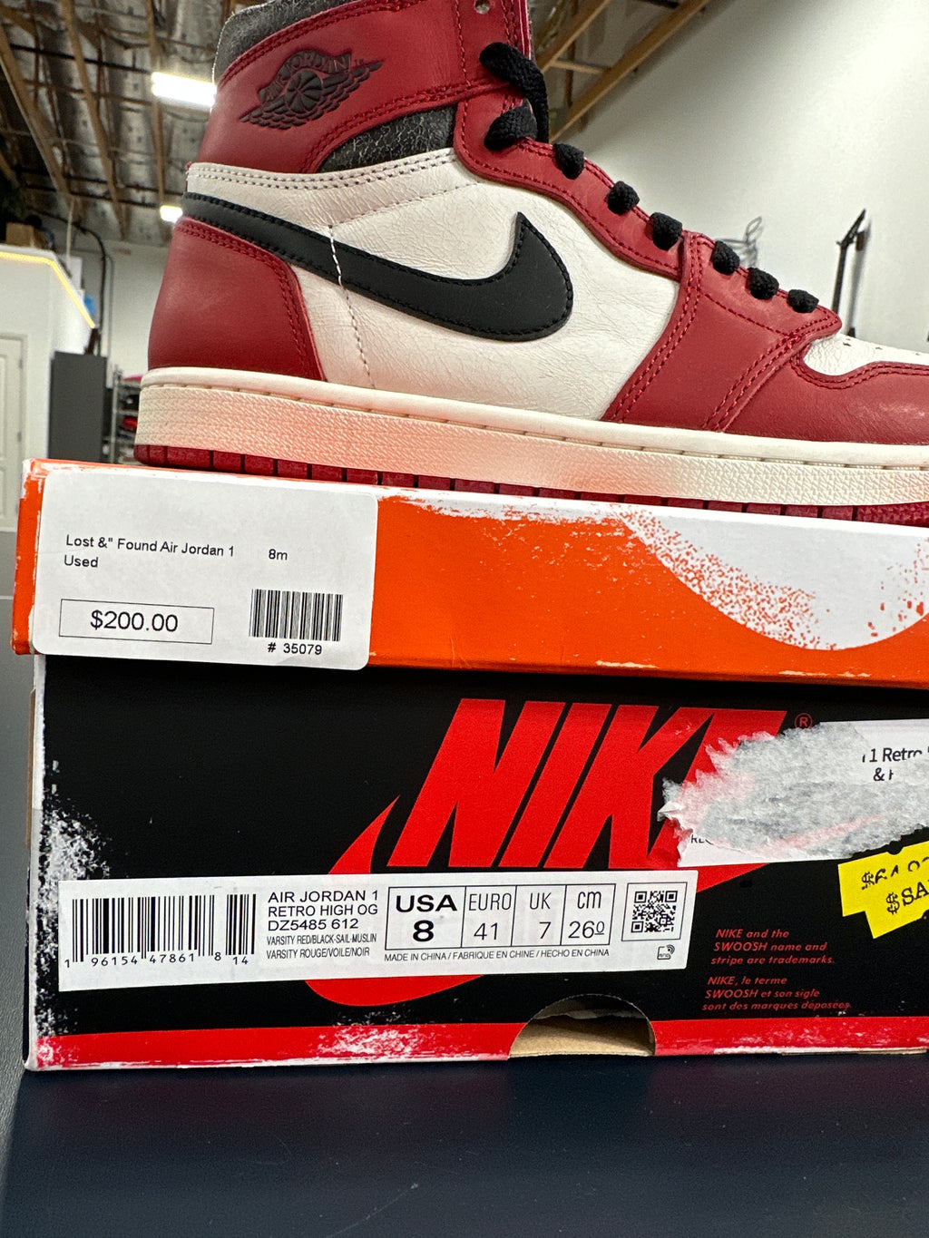 Jordan 1 Lost and Found Sz 8