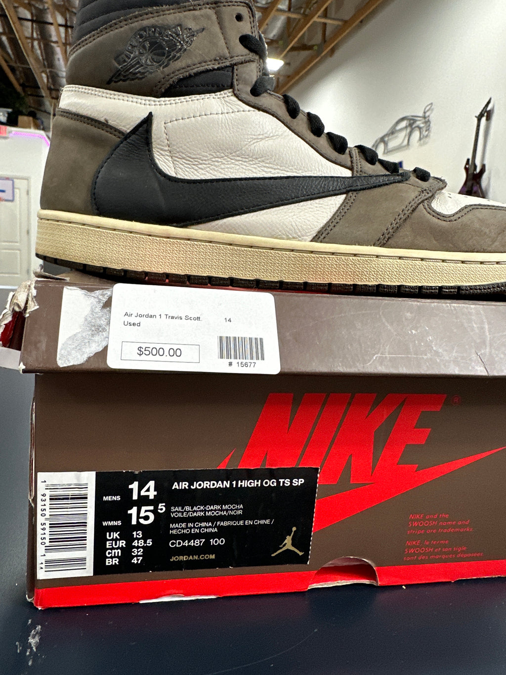 Jordan 1 Travis Scott Sz 14