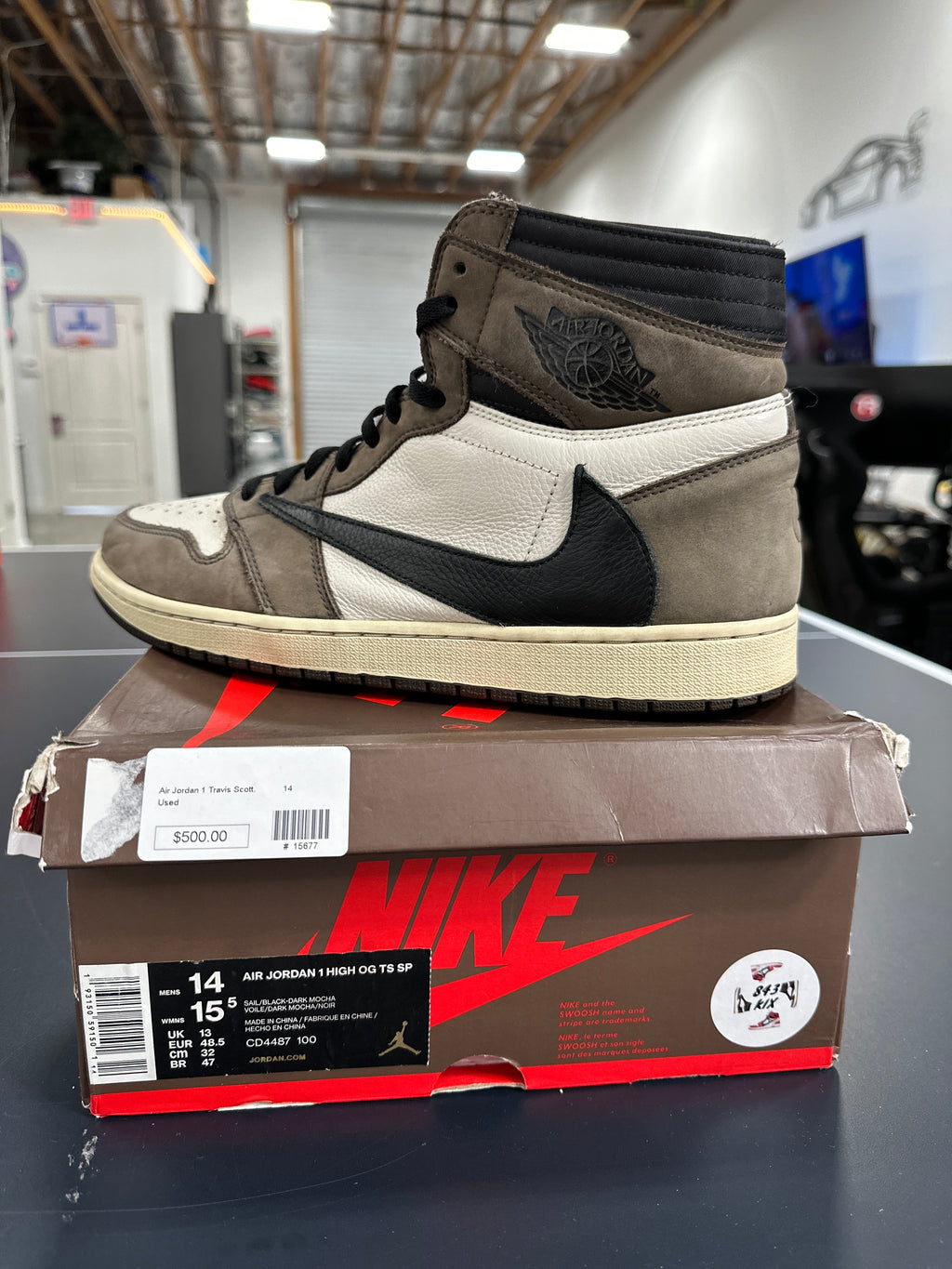 Jordan 1 Travis Scott Sz 14