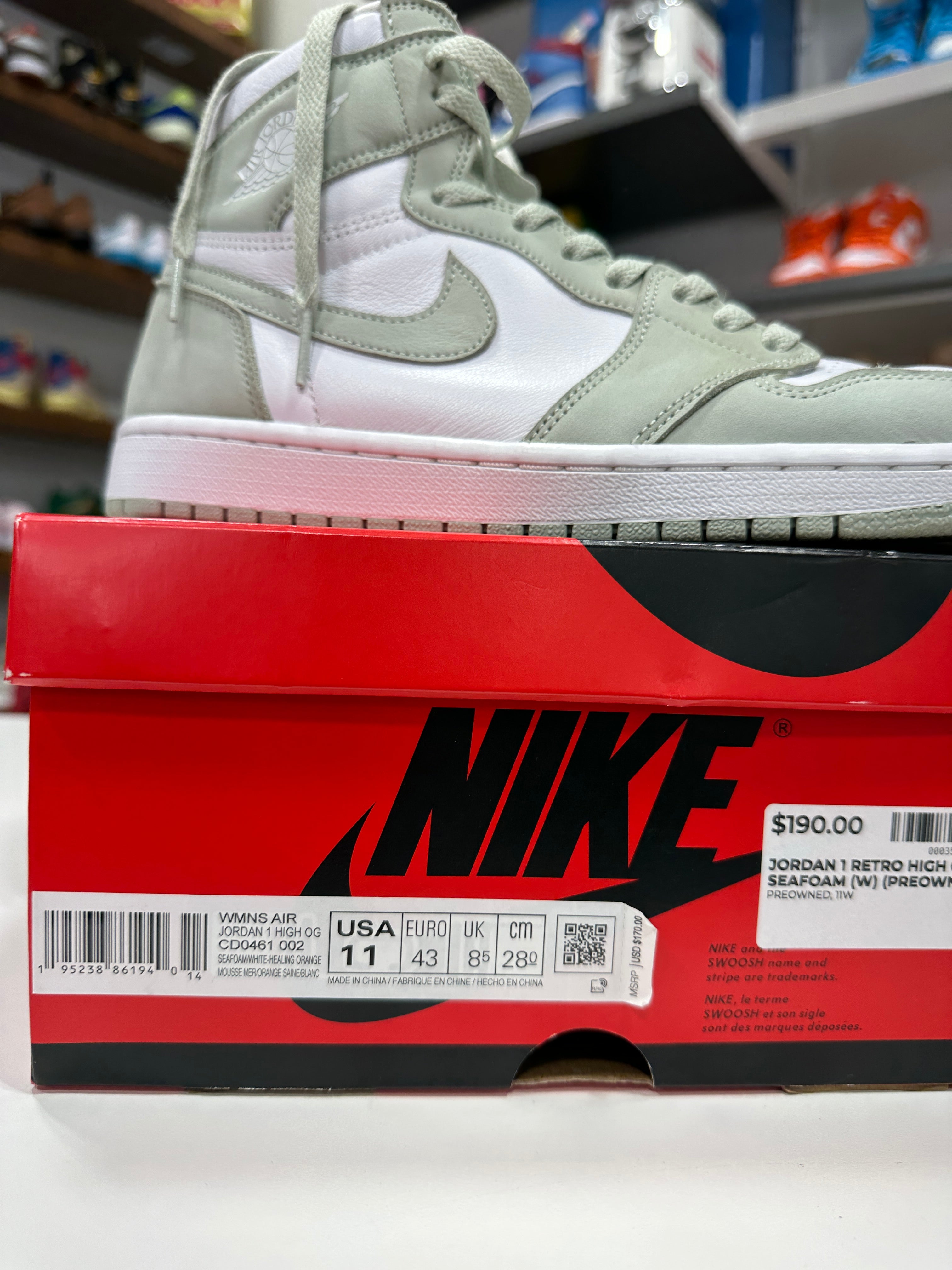 Wmns Jordan 1 Seafoam Sz 11