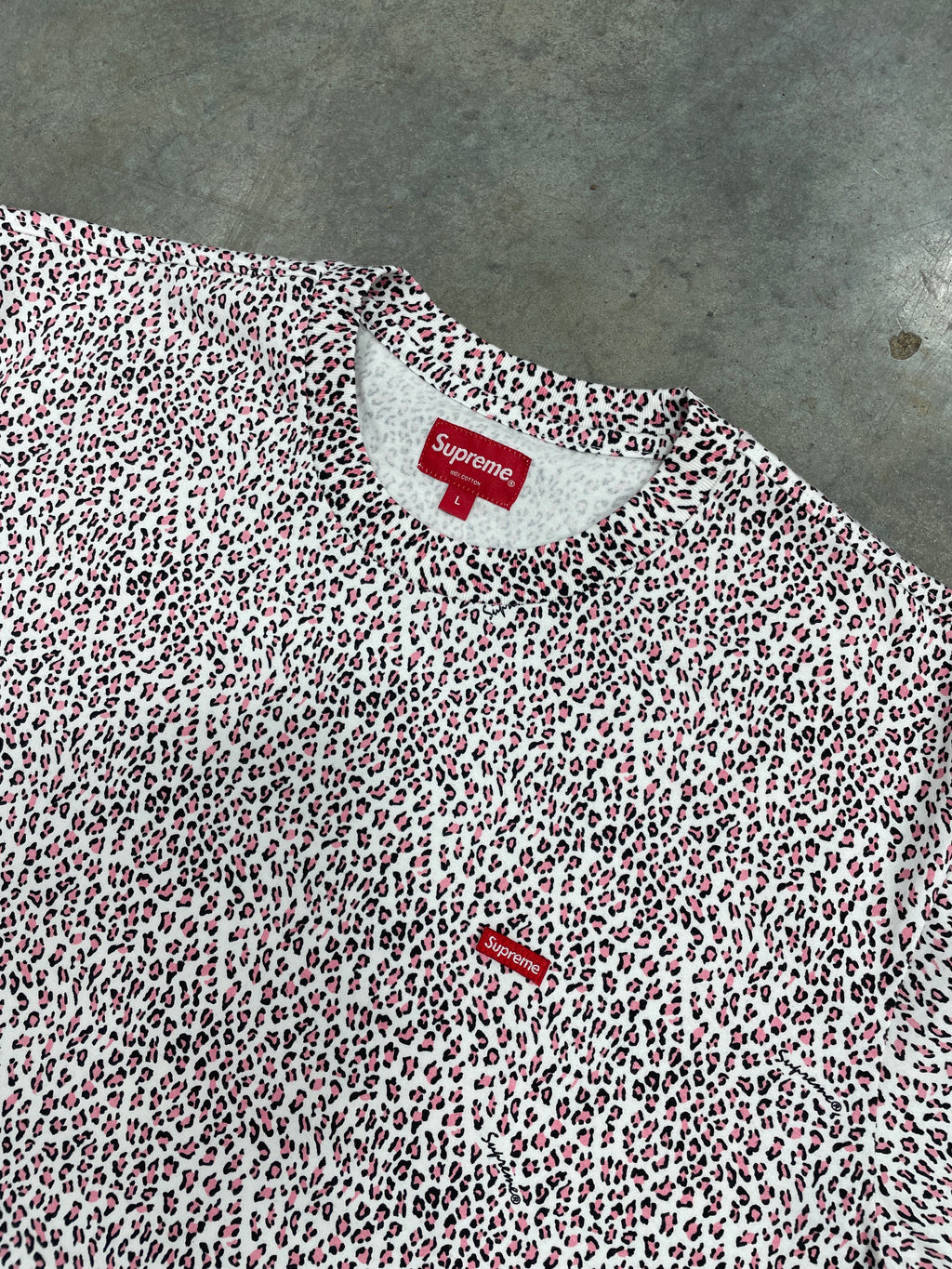 Supreme all Over Pink Small Box Logo Tee