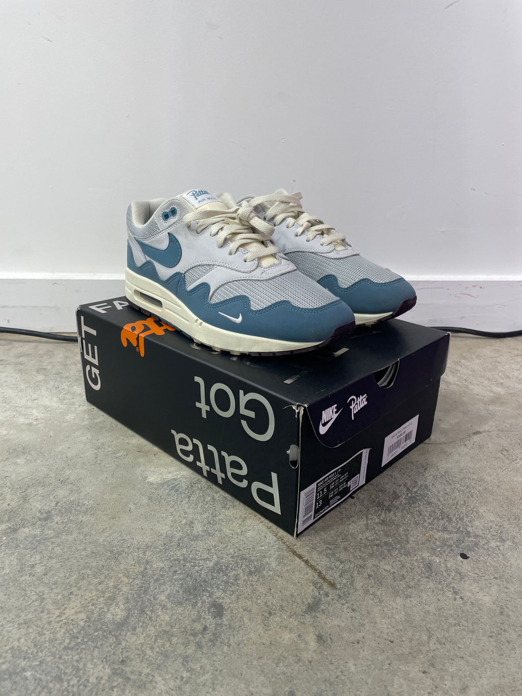 Nike Air Max 1 Patta Waves Noise Aqua (without Bracelet) Sz 11.5