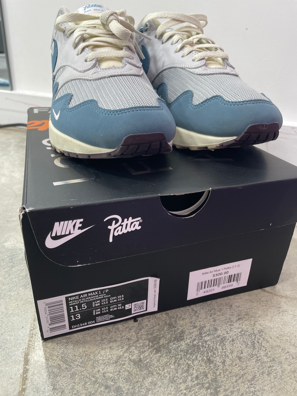 Nike Air Max 1 Patta Waves Noise Aqua (without Bracelet) Sz 11.5