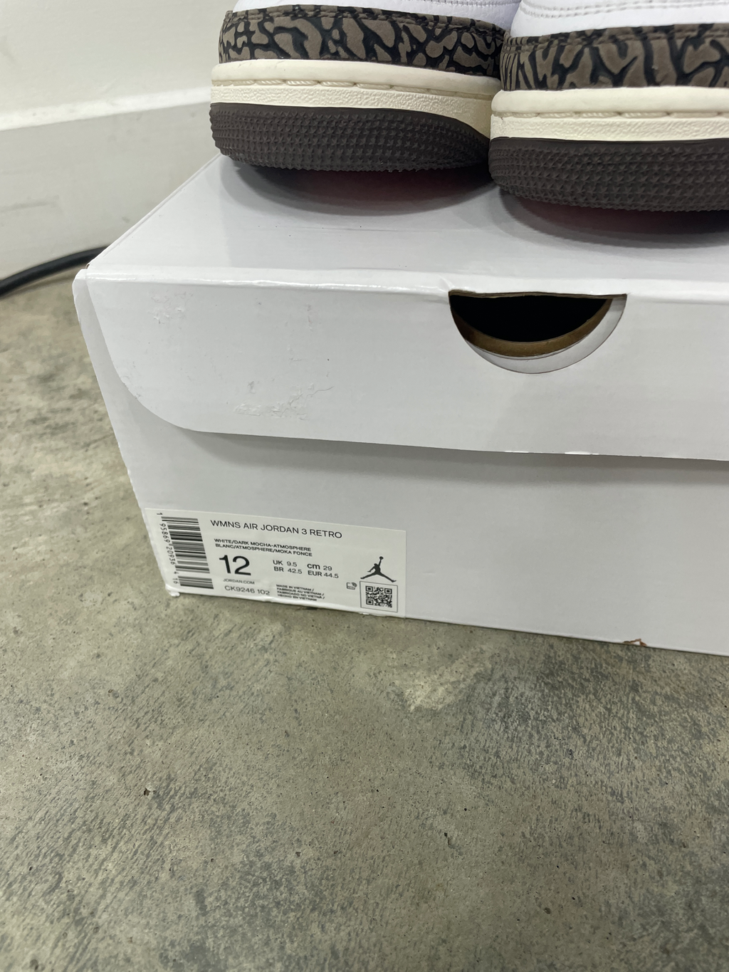 Jordan 3 Retro Neapolitan Dark Mocha (W)12 Mens 10.5