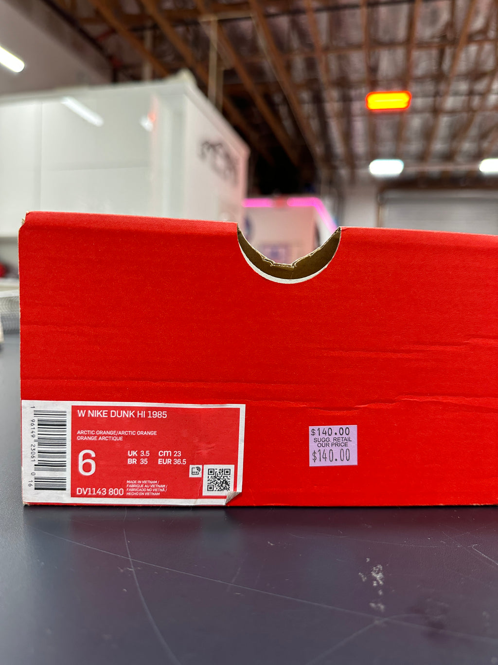 Wmns 1985 Dunk High Arctic Orange Sz 6