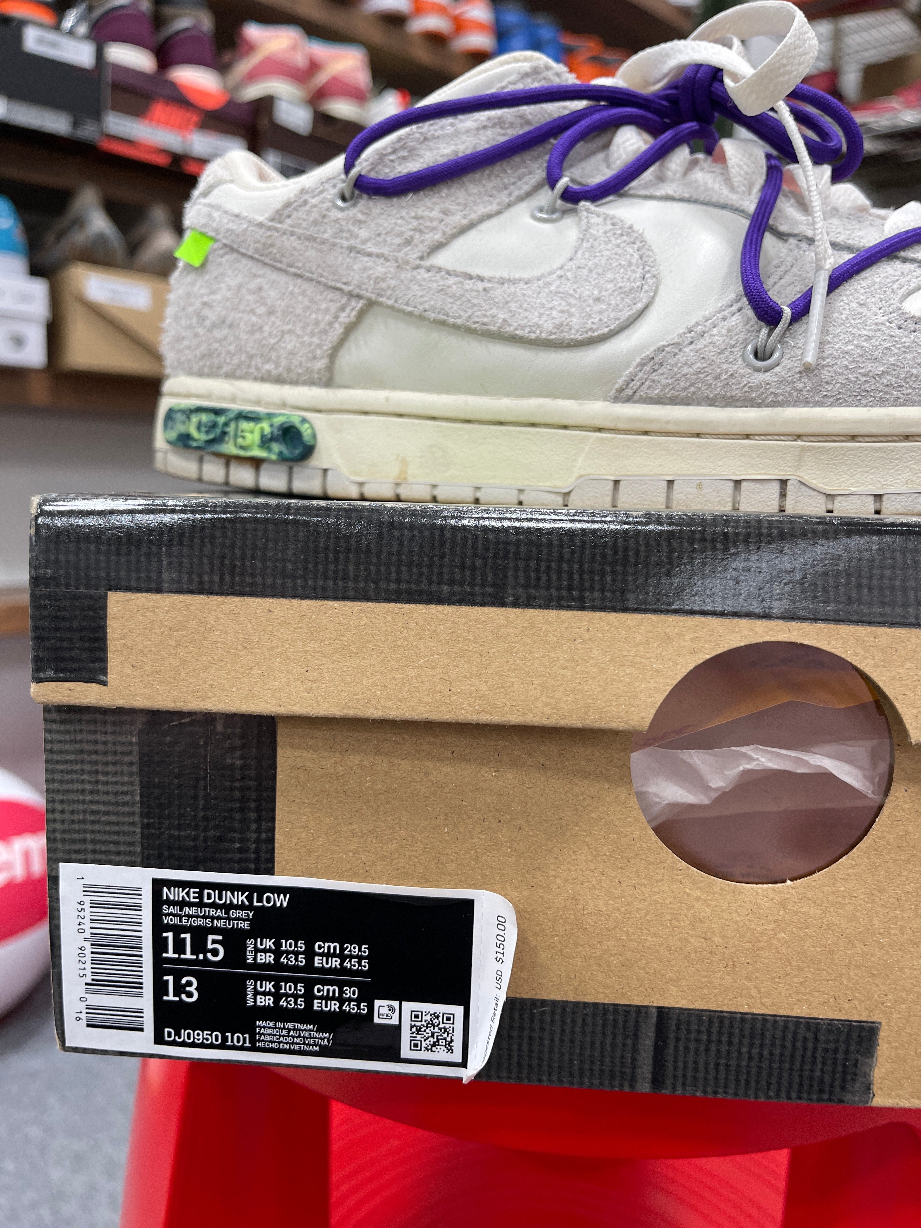 Off White Dunk Lot 15/50 Sz 11.5