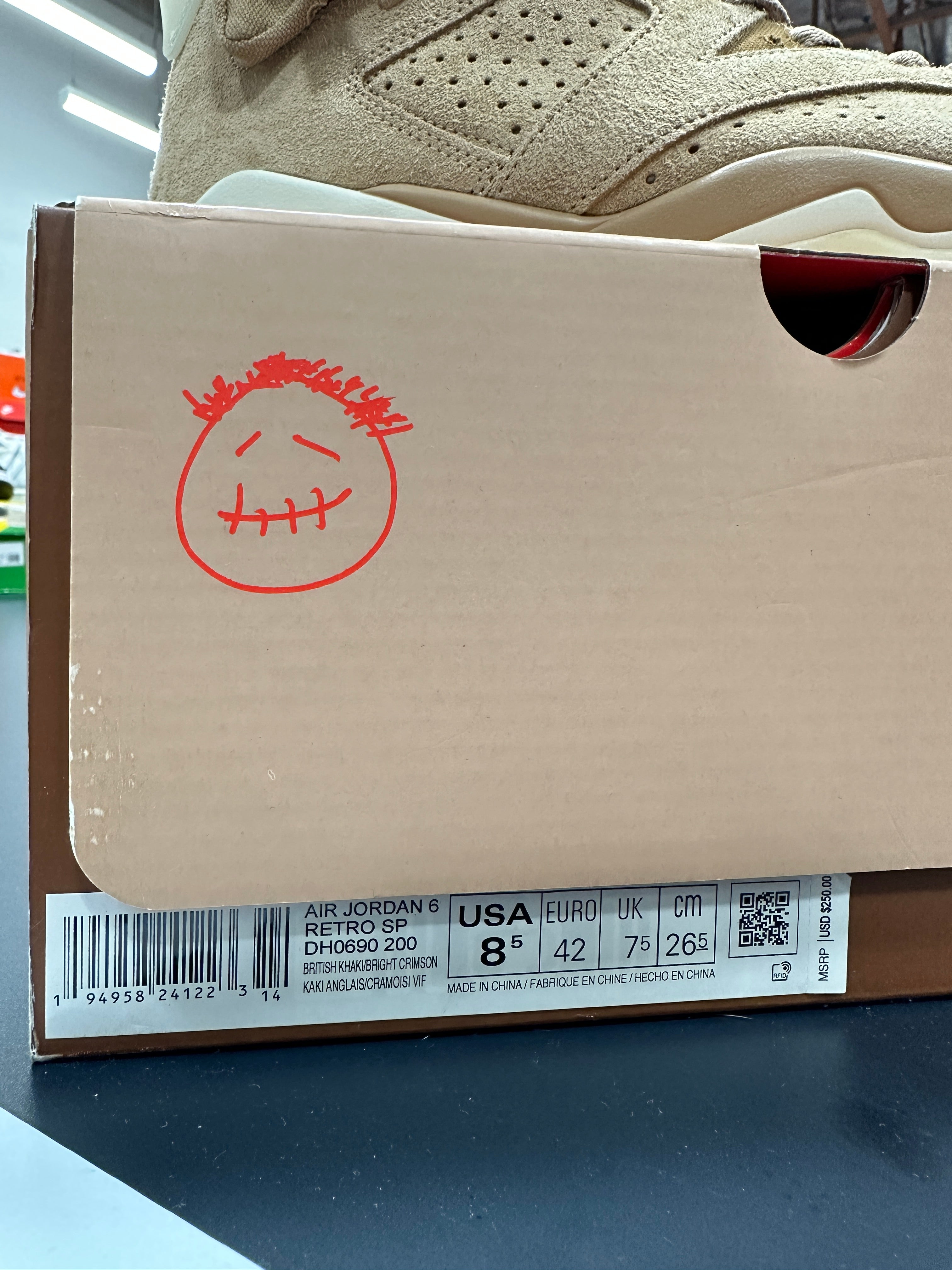 Travis Scott x Air Jordan 6 British Khaki Sz 8.5