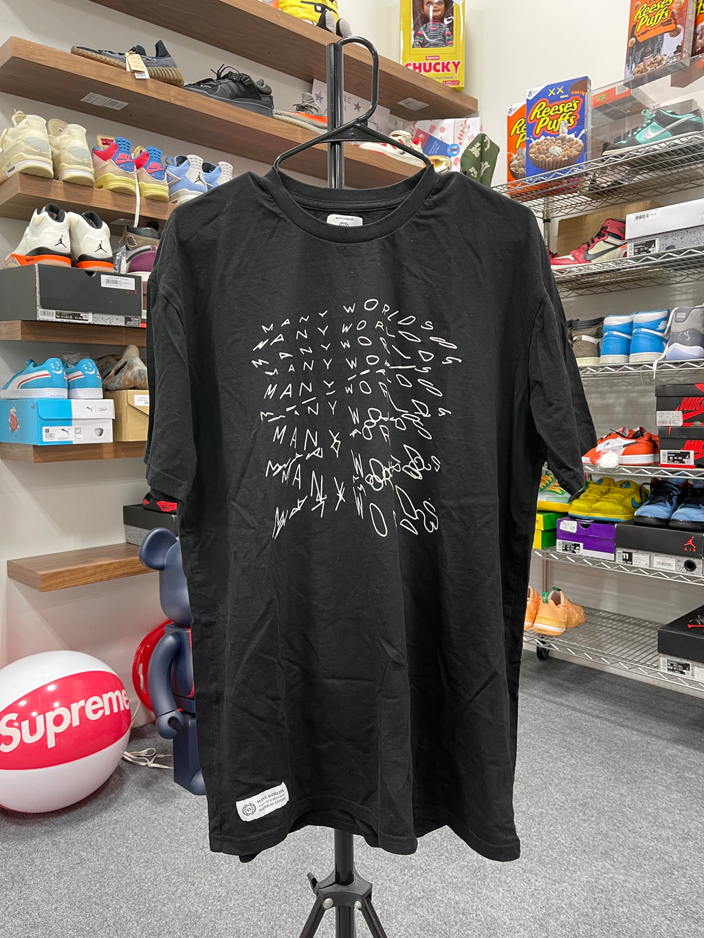 Many Worlds All Over Print Black T-Shirt Sz XL