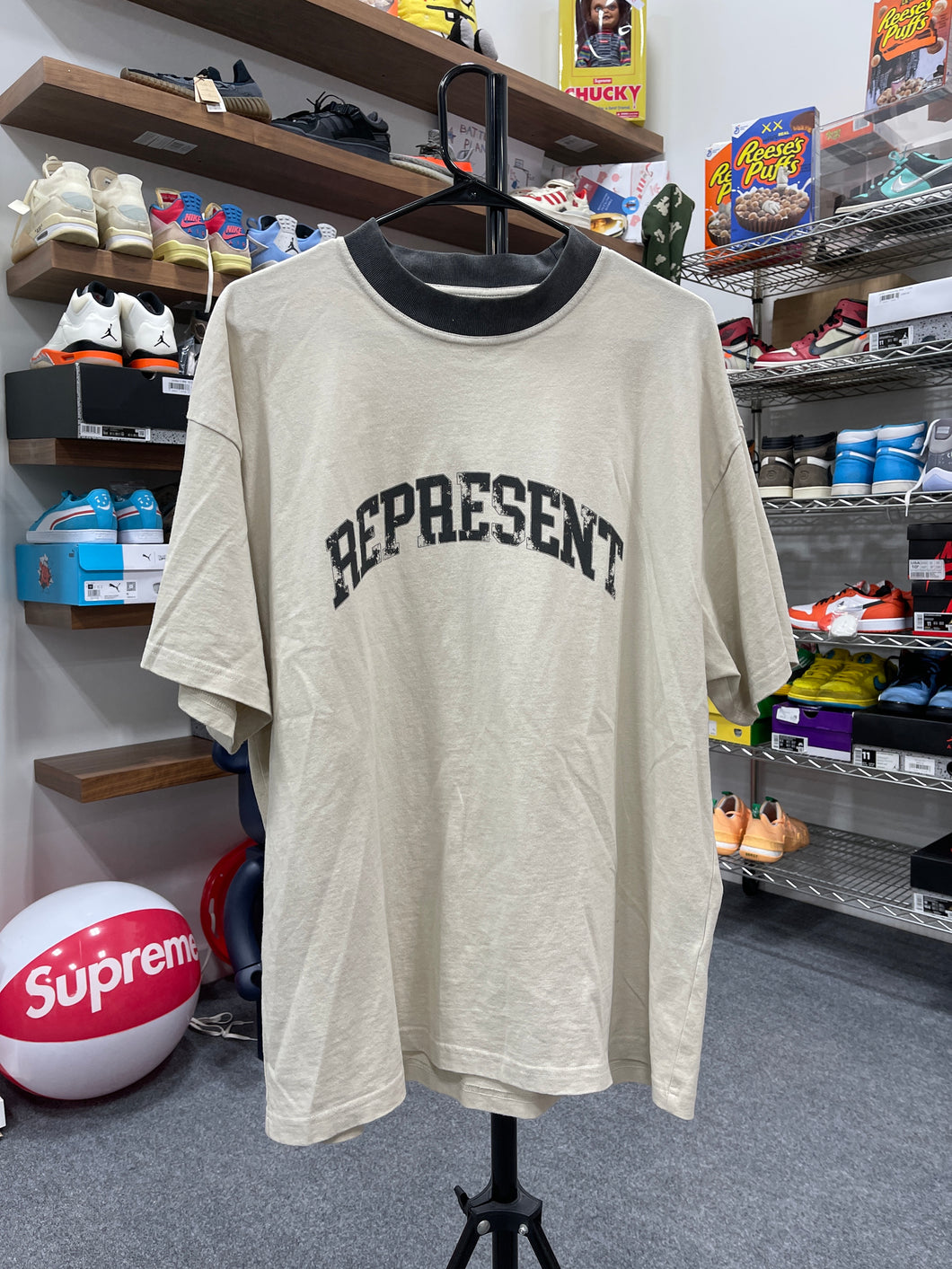 Represent Arched Logo T-Shirt Sz L