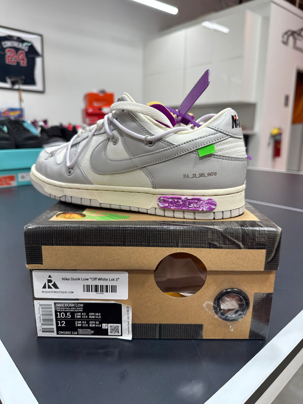 Off White x Nike Dunk Low Lot 3 Sz 10.5