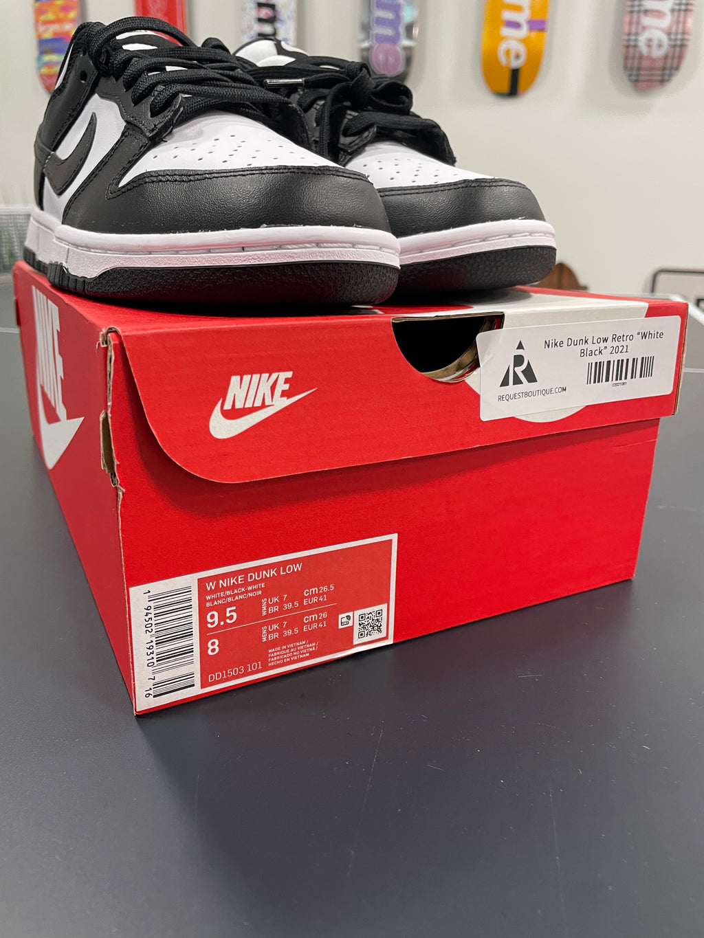 Nike Dunk Low Retro Panda Sz 8M/9.5W