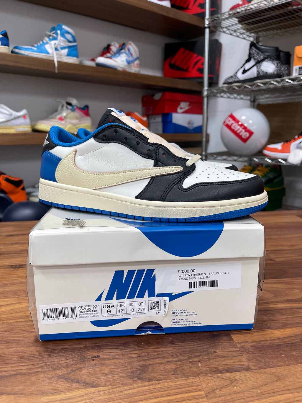 Travis Scott x Fragment Jordan 1 Low Sz 9
