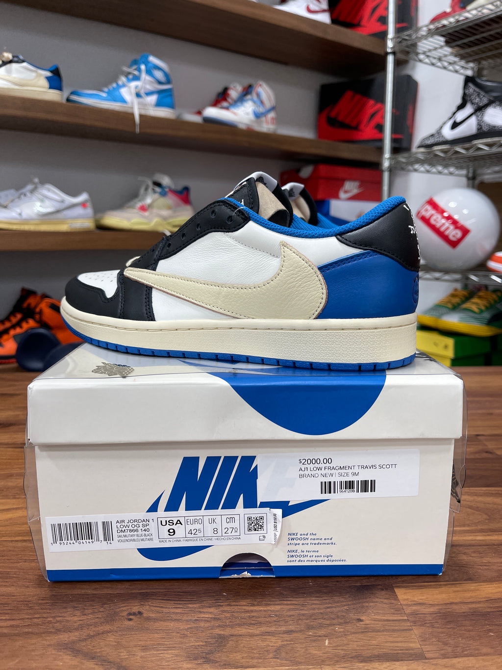 Travis Scott x Fragment Jordan 1 Low Sz 9
