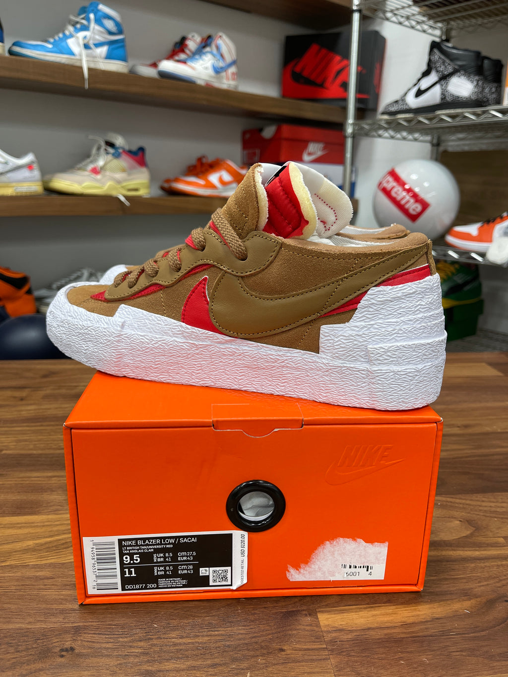 Sacai Blazer Low British Tan Sz 9.5